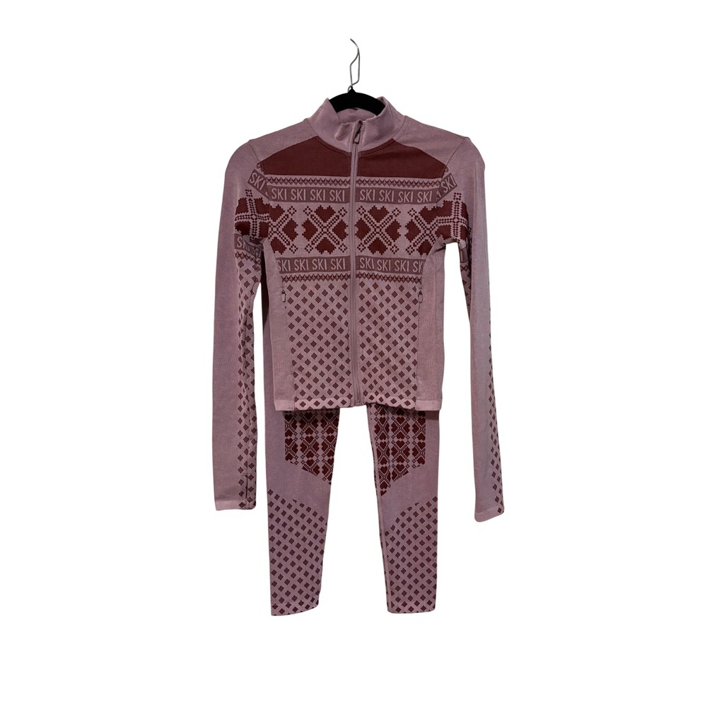 All In Motion Women Robust Maroon Ski Seamless Jacket and Leggings Set XS/S - Picture 11 of 11